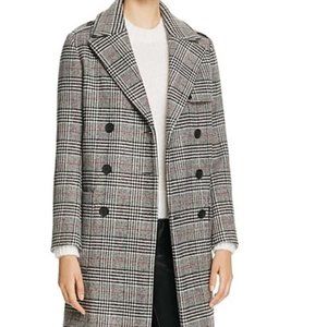 Maje Gilbert Wool Plaid Coat Size FR 40 US *